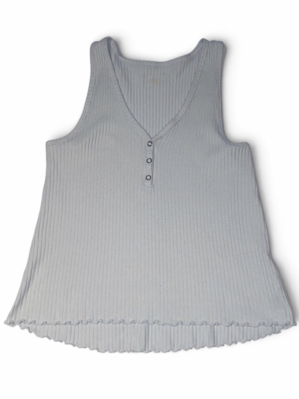 Woman's AEO Light Blue Button Tank Top S